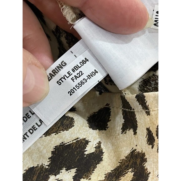 JCrew Reimagined Leopard Print Pullover Puffy Sleeve Shirt‎ Small NWT - Picture 7 of 9